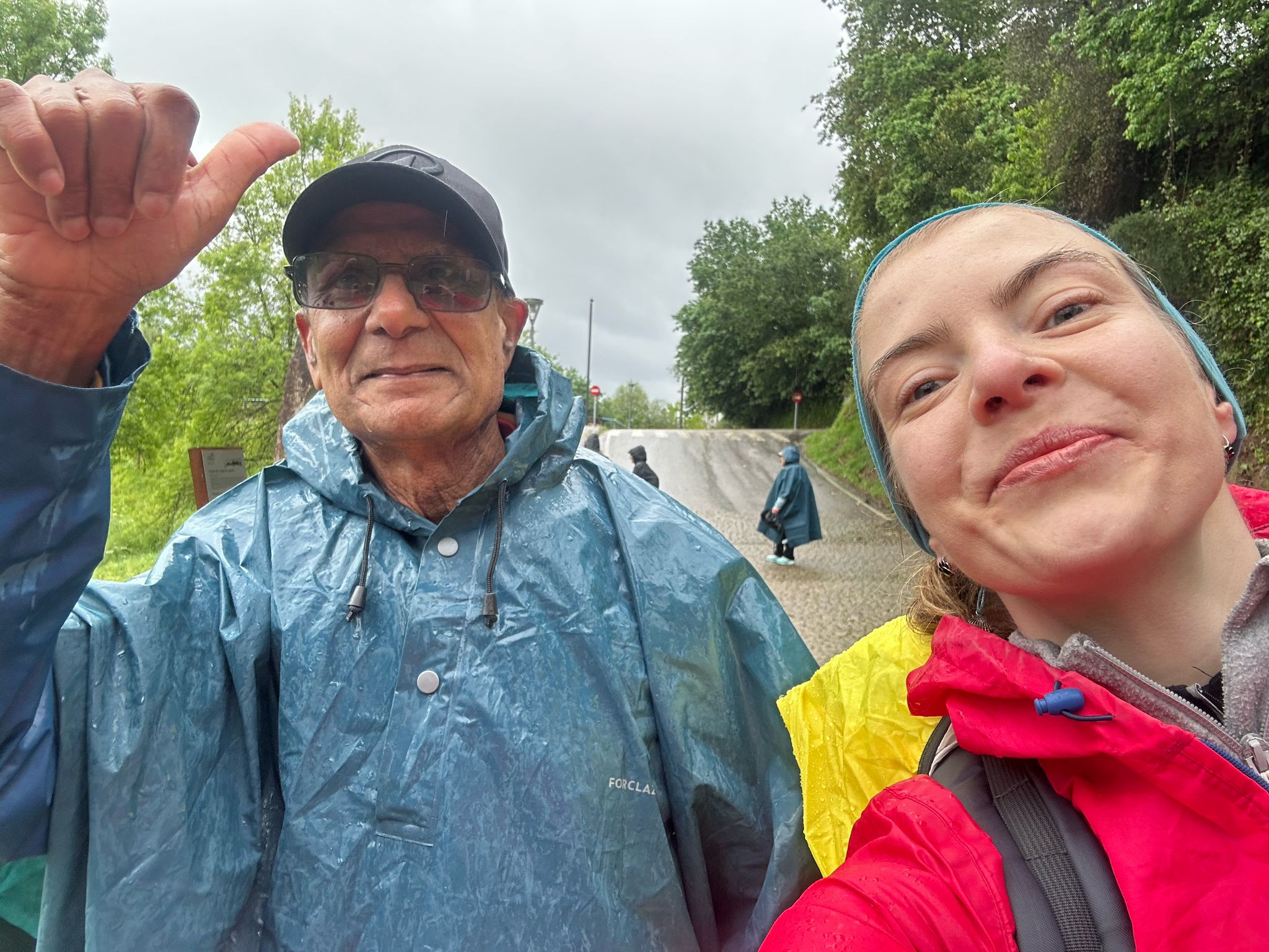 Andrea and Rafick in the rain