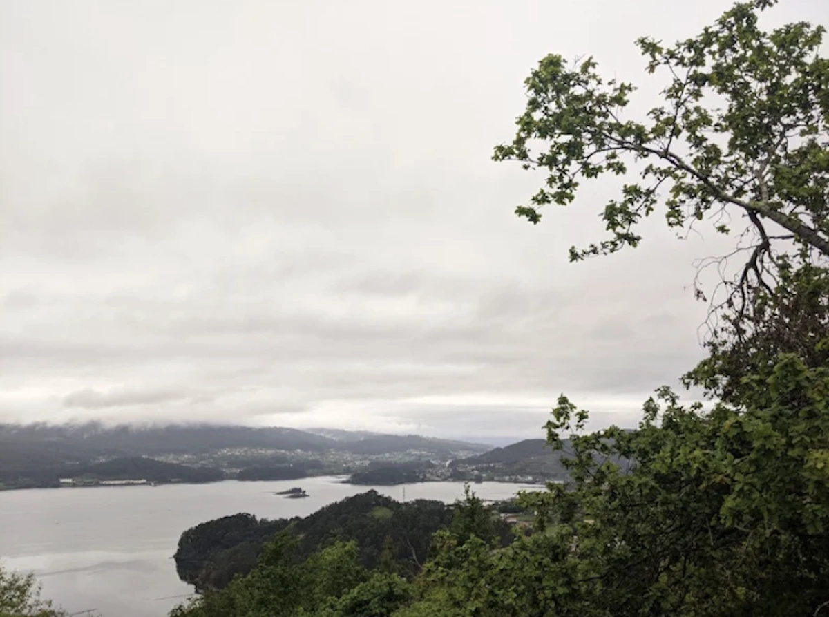 View over the Ría de Vigo from the Portuguese Camino near Redondela