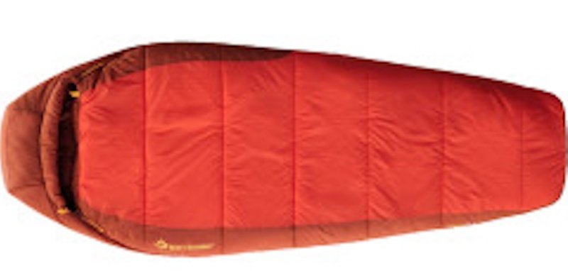 Sleeping bag packed and ready for a hiking trip