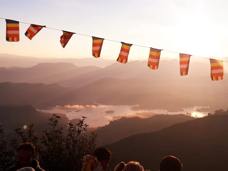 Scenic landscape of Adam's Peak in Sri Lanka