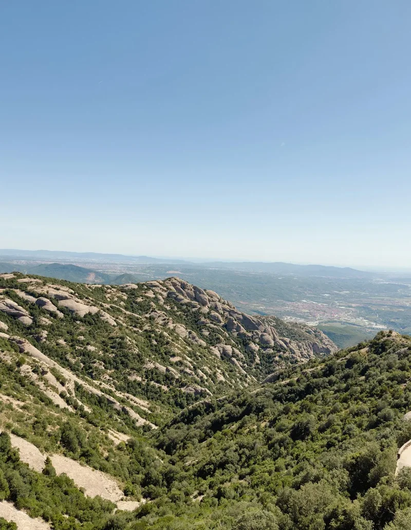 A view of a mountain range from a high point of view