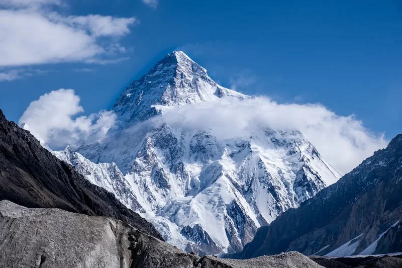 Scenic landscape of K2 Base Camp Trek (Baltoro Glacier) in Pakistan