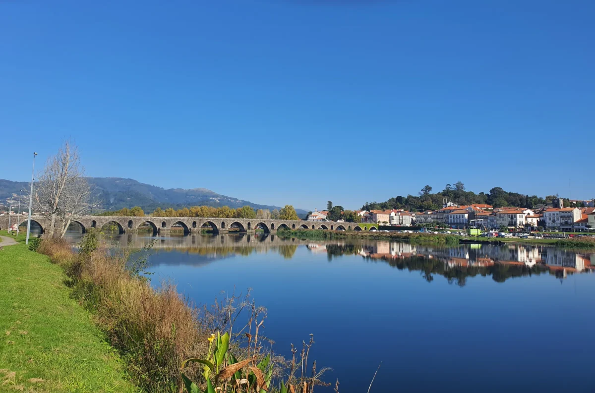 Scenic landscape of Camino Português in Portugal