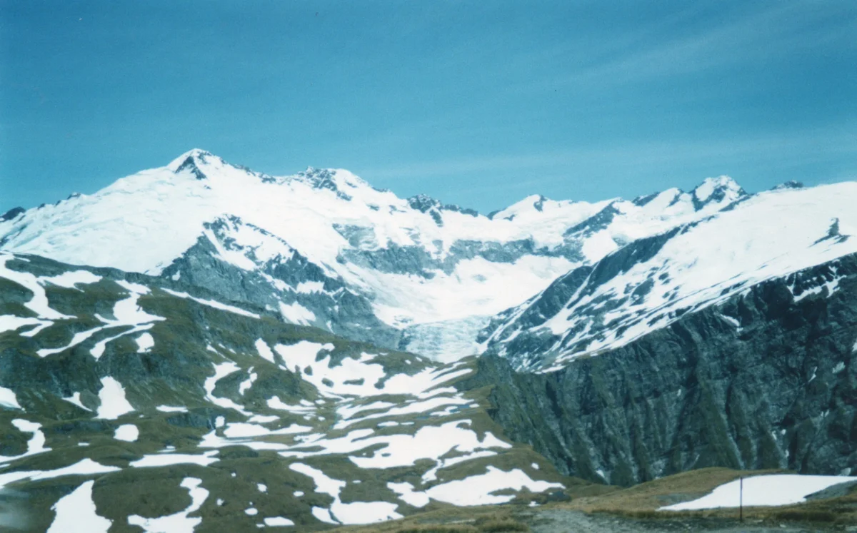 Scenic landscape of Cascade Saddle Route in New Zealand