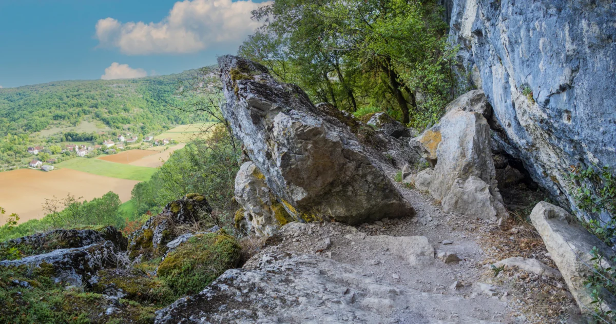Scenic landscape of Chemin de Saint-Jacques (GR65) in France