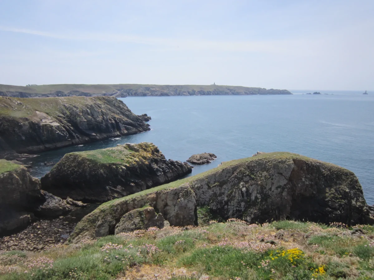 Scenic landscape of Coastal Path of Brittany in France