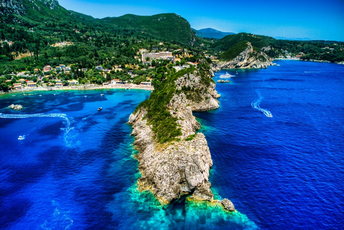 Scenic landscape of Corfu Trail in Greece