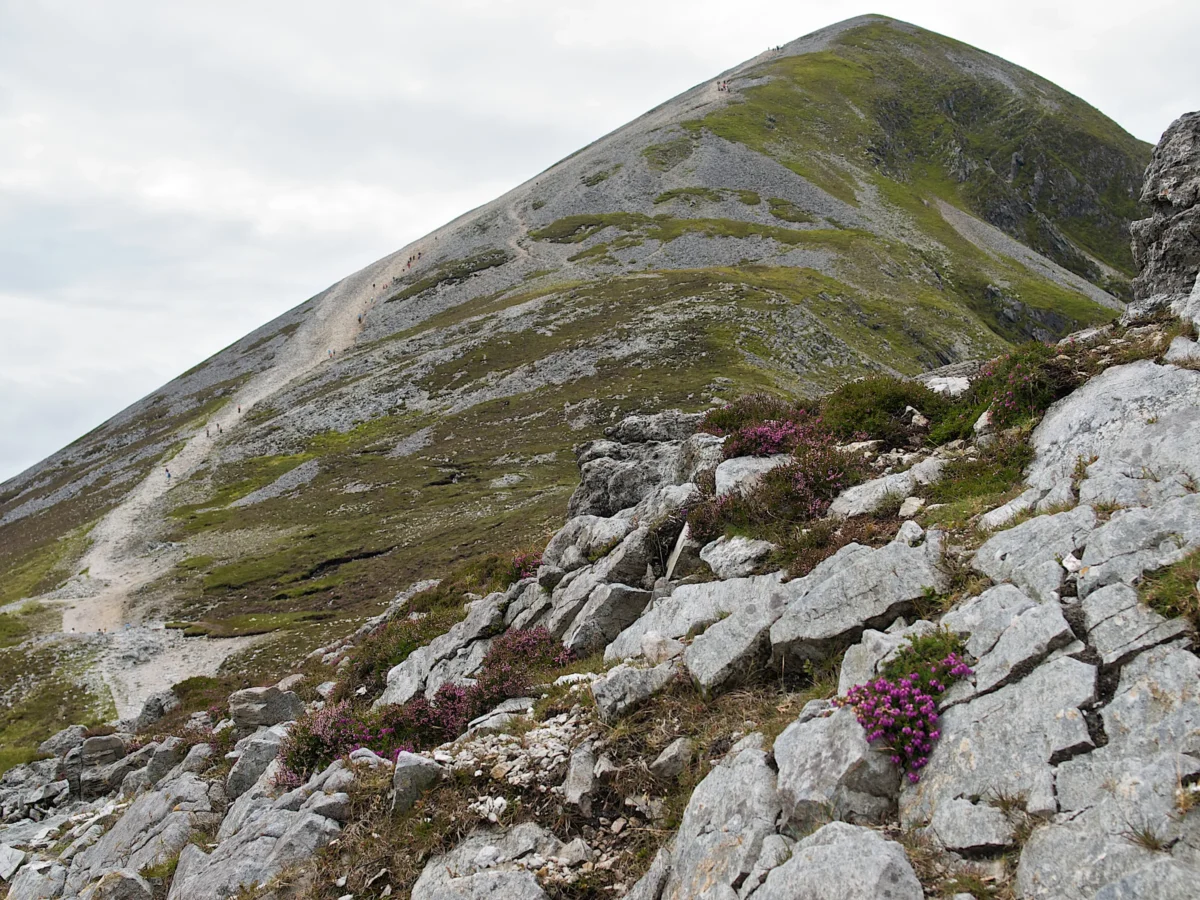 Scenic landscape of Croagh Patrick Pilgrimage Trail in Ireland