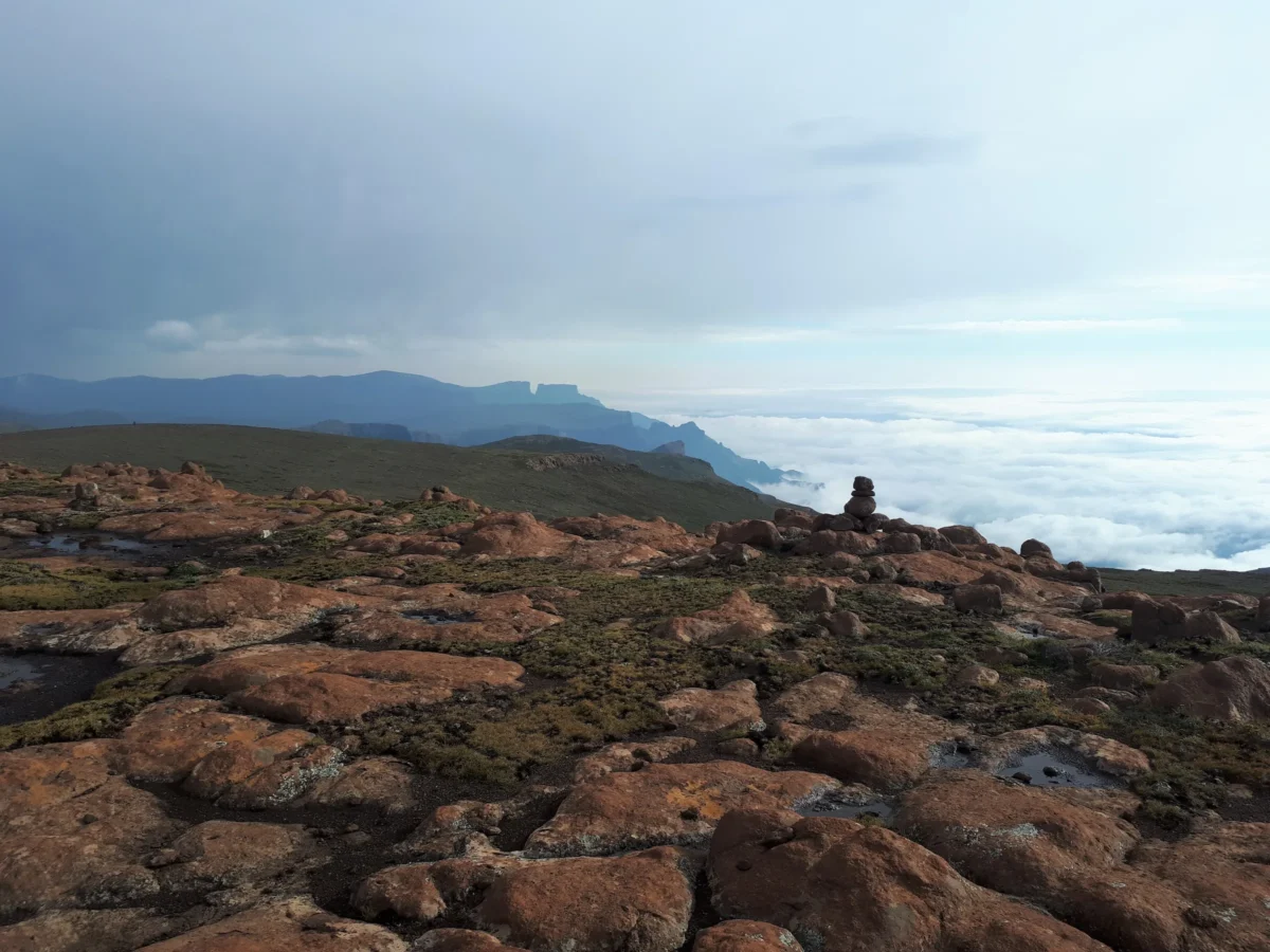 Scenic landscape of Drakensberg Grand Traverse in South Africa/Lesotho
