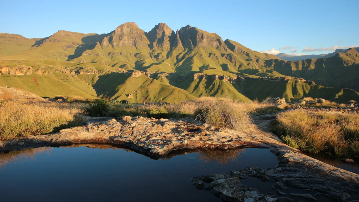 Scenic landscape of Drakensberg Traverse in South Africa