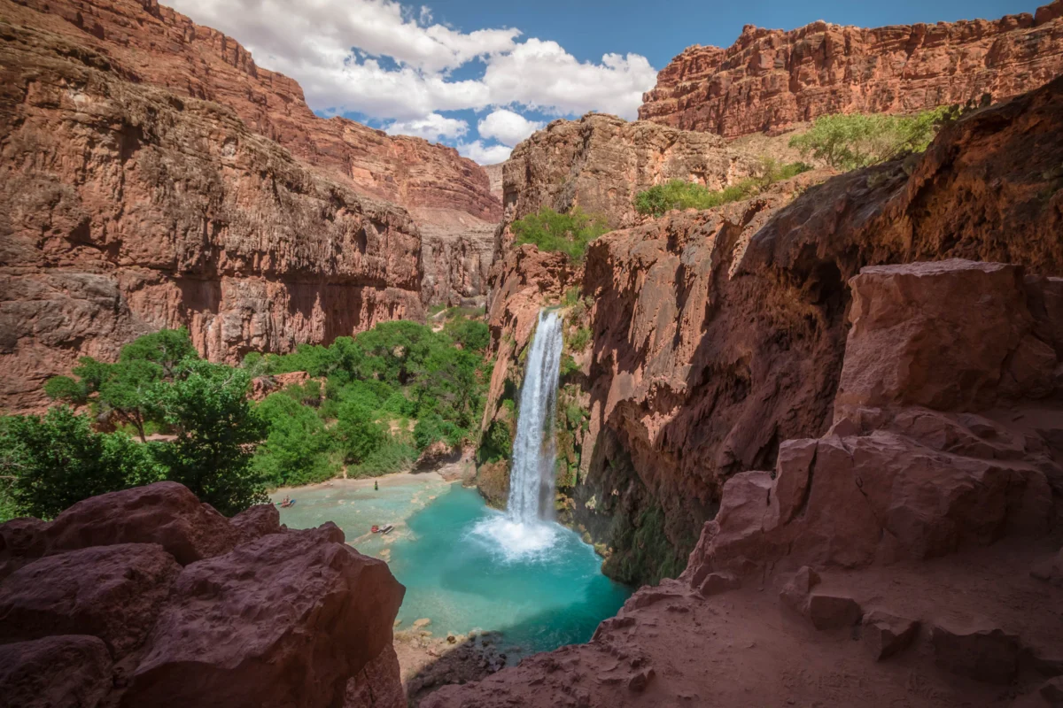 Scenic landscape of Havasu Falls Hike in USA
