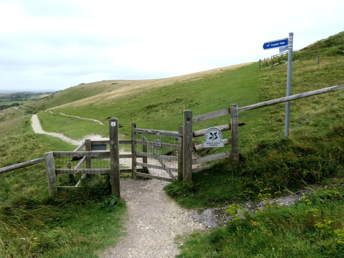 Scenic landscape of Isle of Wight Coastal Path in UK