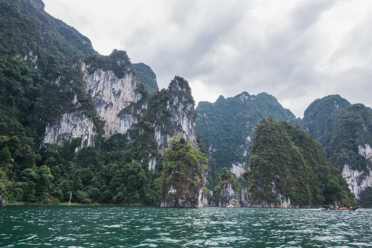 Scenic landscape of Khao Sok Jungle Trek in Thailand