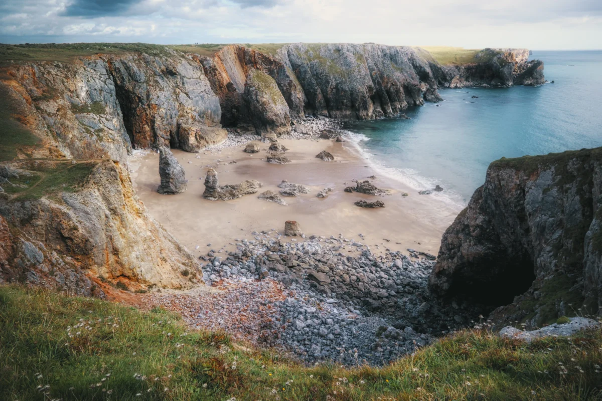 Scenic landscape of Pembrokeshire Coast Path in UK