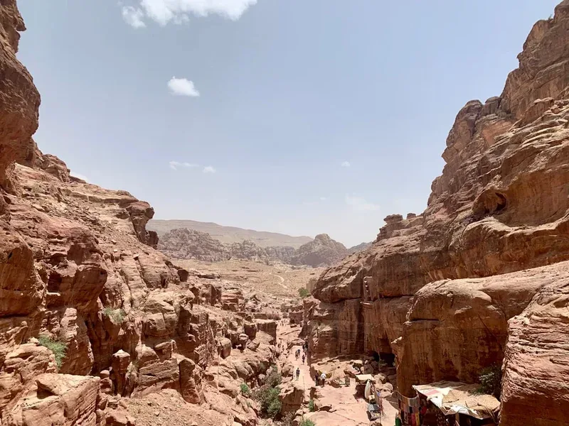 Scenic landscape of Petra to Wadi Rum Trek in Jordan