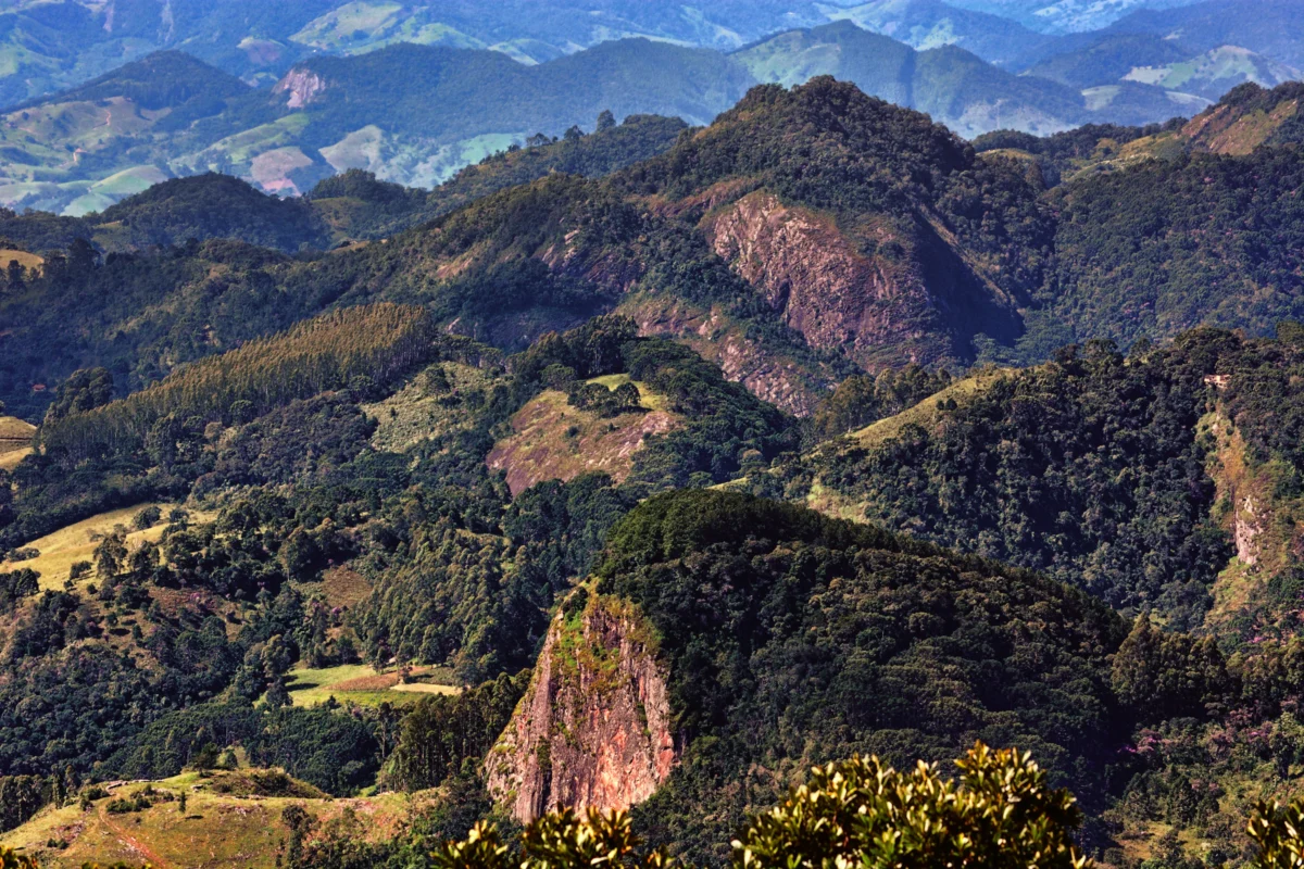 a view of a mountain range from a high point of view
