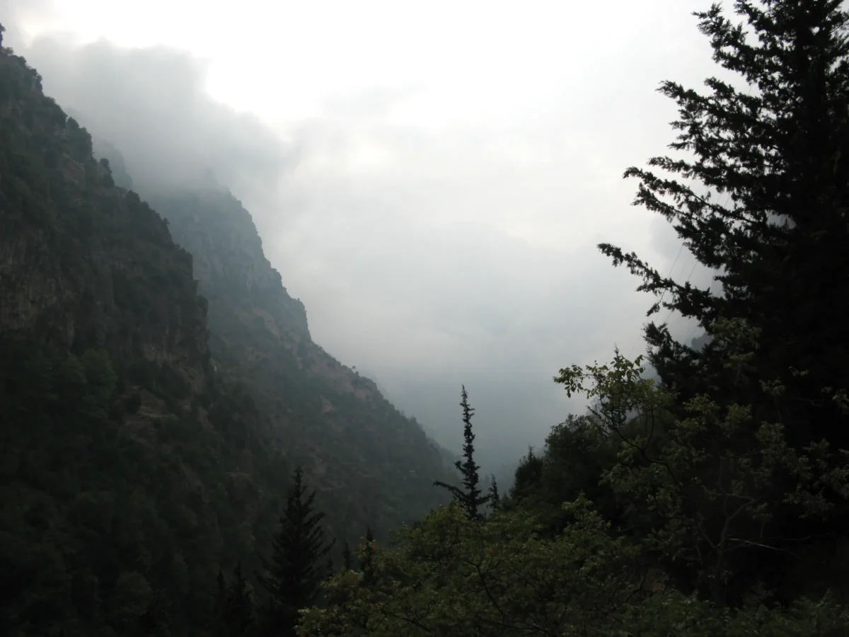 Scenic landscape of Qadisha Valley Trail in Lebanon