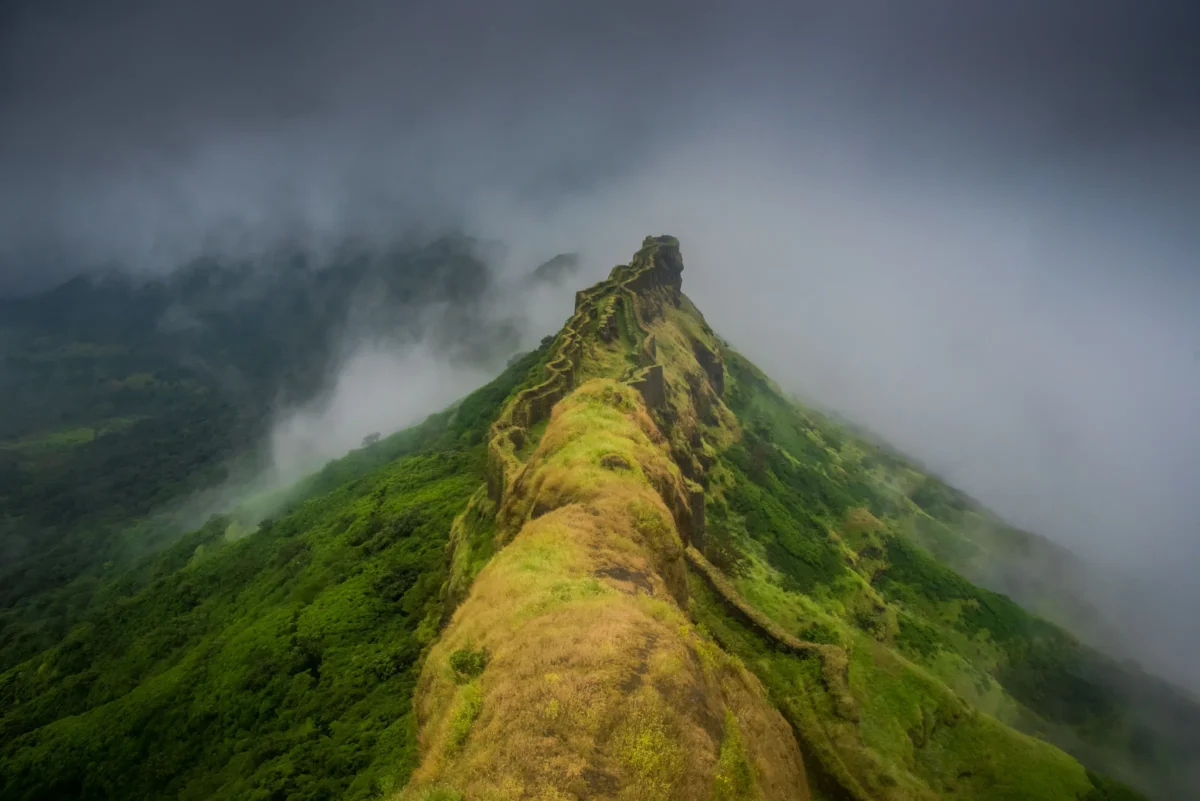 a view of a mountain range from a distance