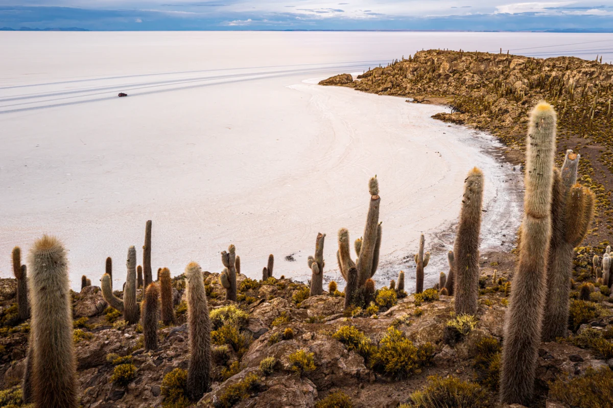 Scenic landscape of Salar de Uyuni Traverse in Bolivia