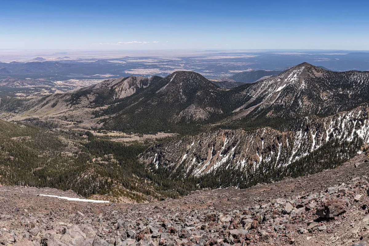 Scenic landscape of San Francisco Peaks Trail in USA