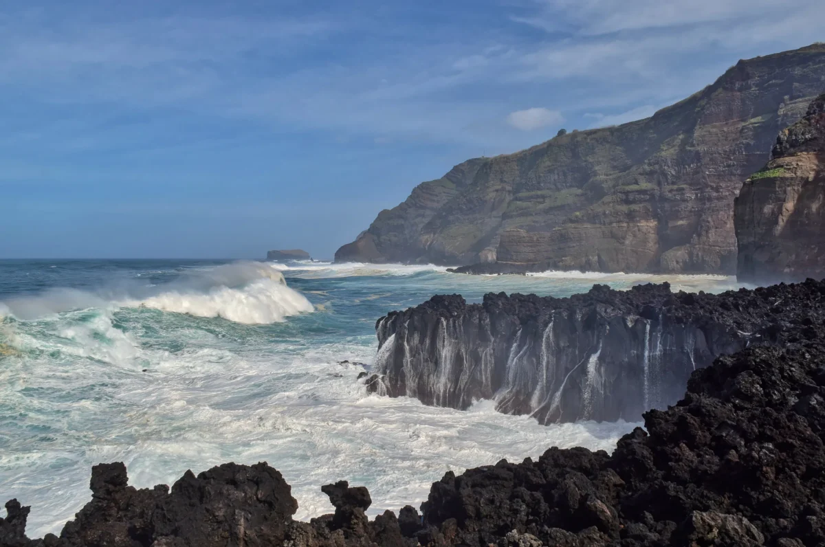 Scenic landscape of São Miguel Coastal Trail in Portugal