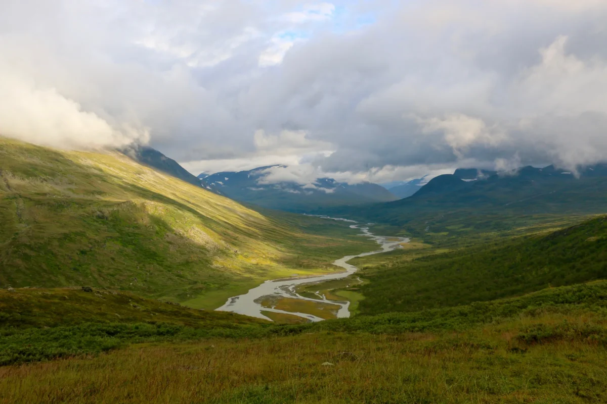 Scenic landscape of Sarek National Park Trail in Sweden