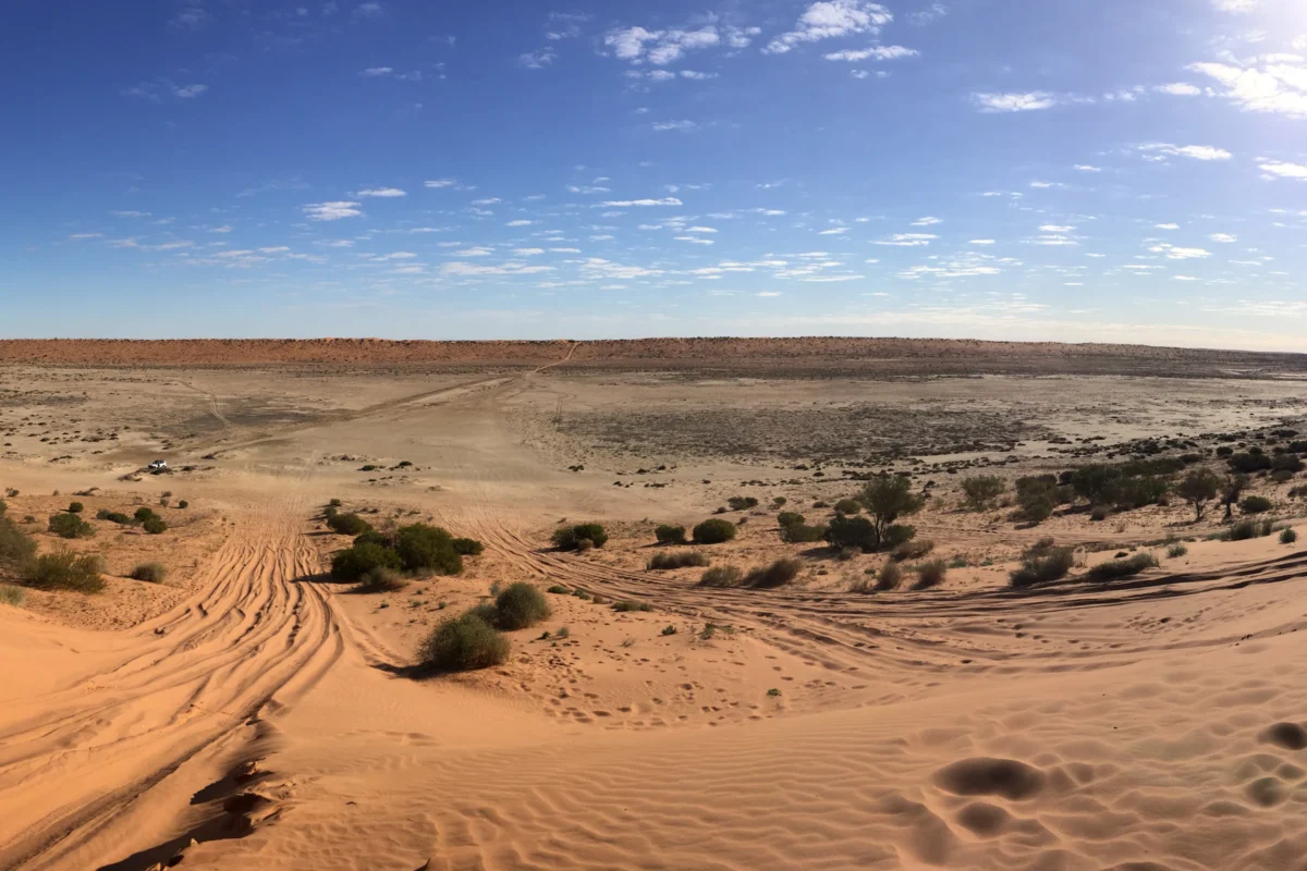 Scenic landscape of Simpson Desert Crossing in Australia