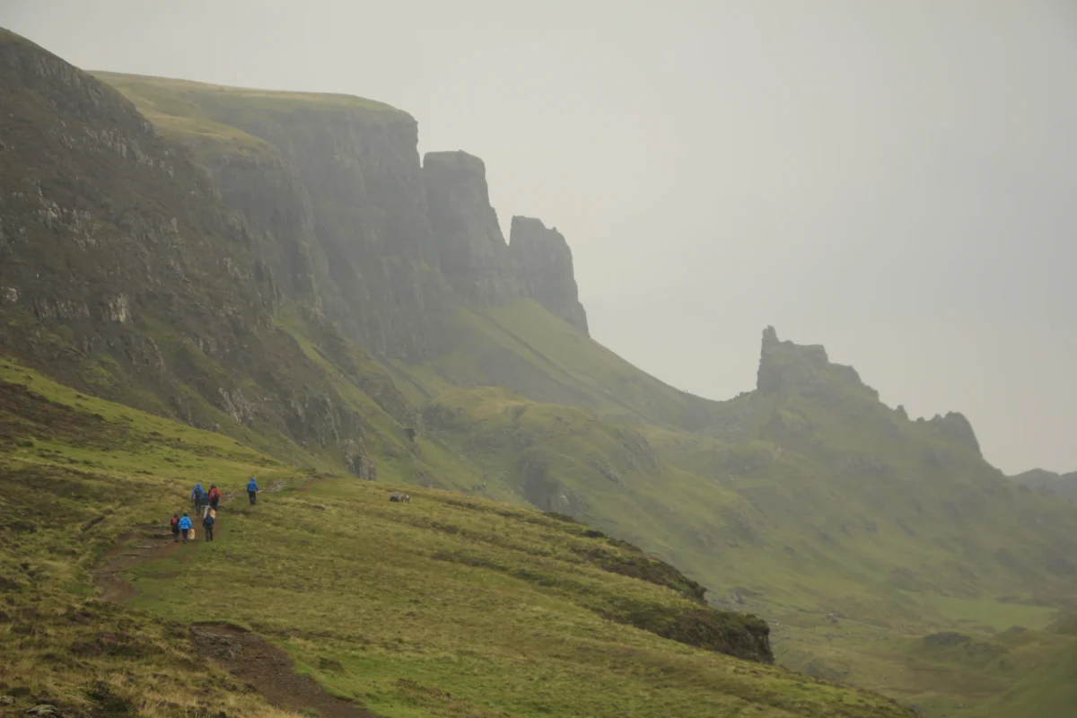 Scenic landscape of Isle of Skye Trail in Scotland