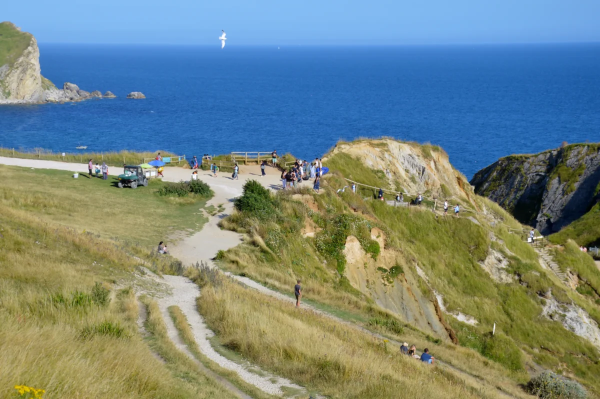 Scenic landscape of South West Coast Path in UK