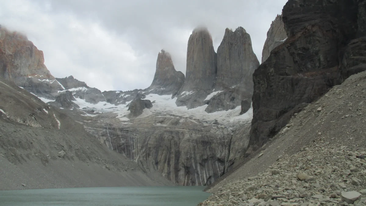 Scenic landscape of Torres del Paine (Base of the Towers) in Chile