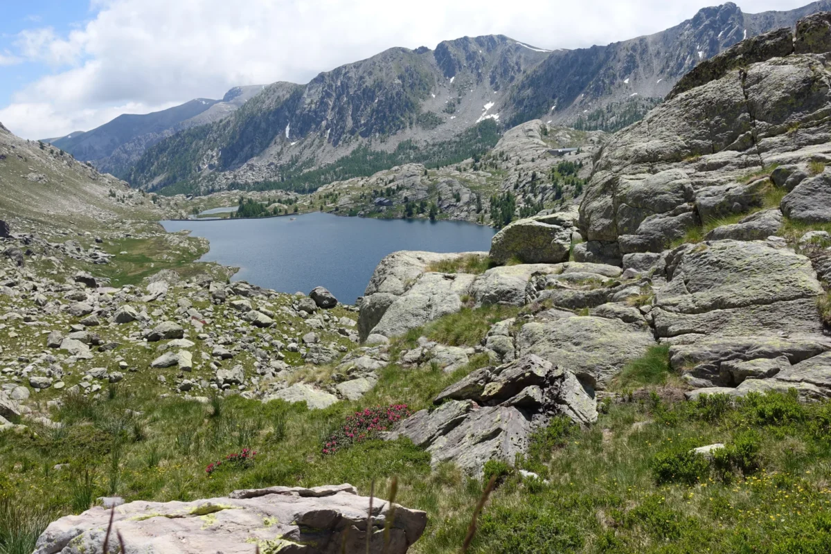 Alpine lakes and rocky peaks in the Vallee des Merveilles Mercantour National Park