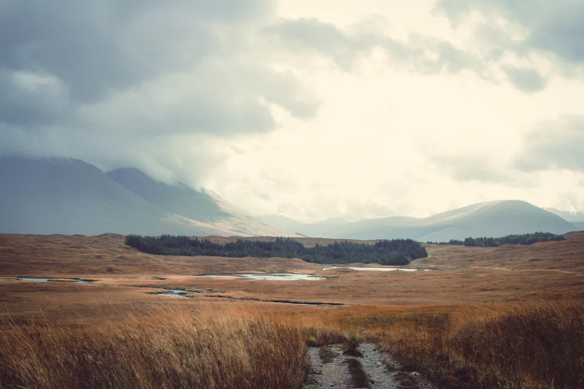 Scenic landscape of West Highland Way in UK