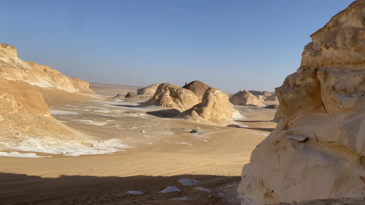 Scenic landscape of White Desert Trek in Egypt