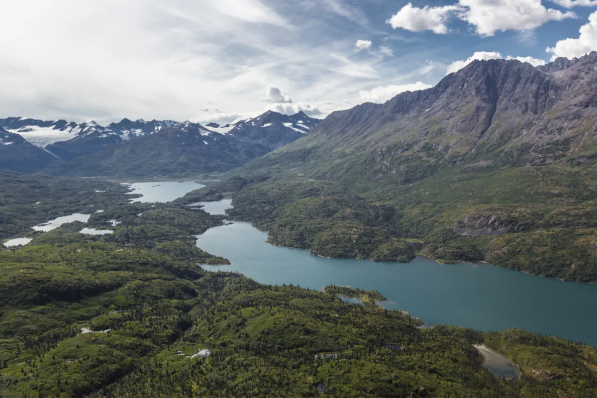 Scenic landscape of Wrangell-St. Elias Traverse in USA