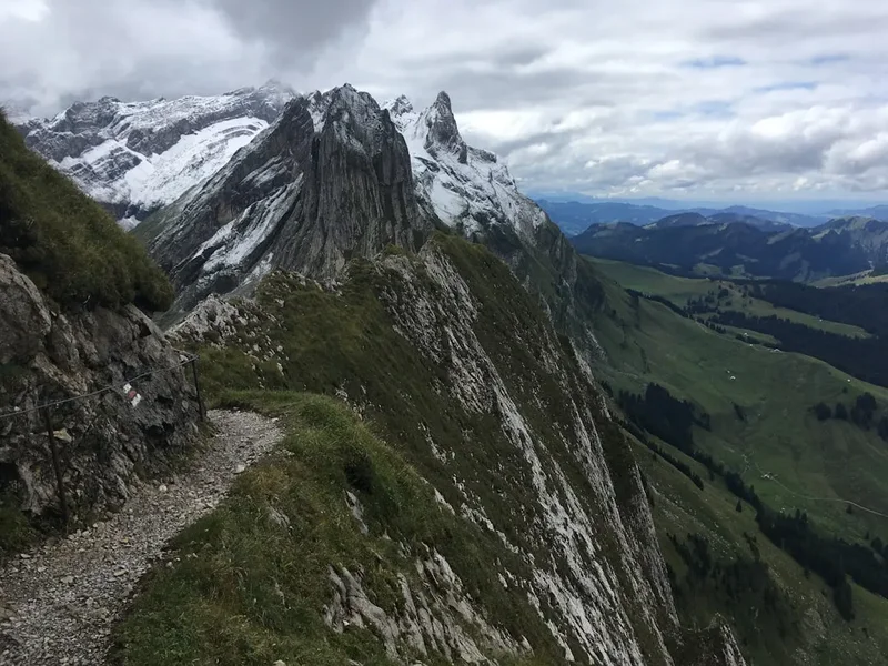 Hiking trail path on the Aletsch Glacier Trail