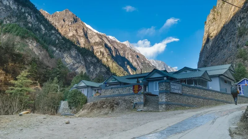 Hiking trail path on the Annapurna Base Camp Trek