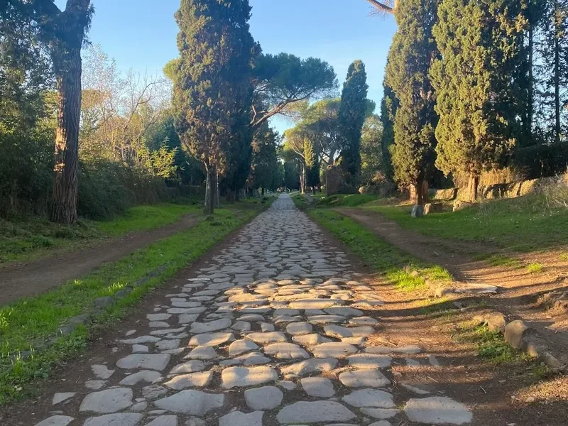 Hiking trail path on the Assisi To Rome Pilgrimage