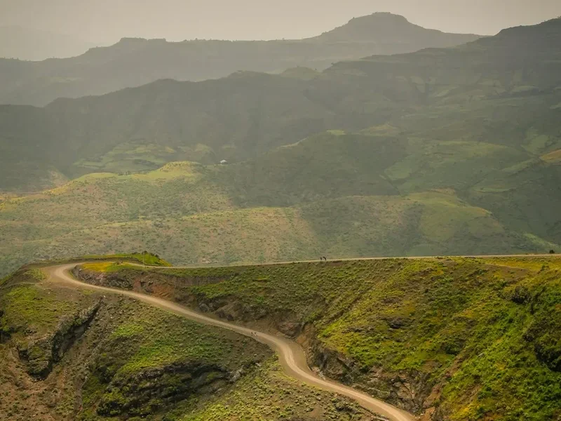 Hiking trail path on the Bale Mountains Trek