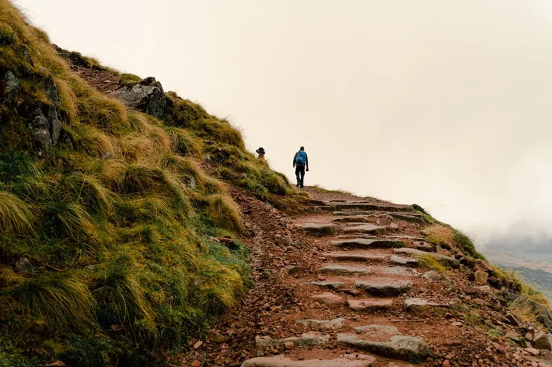 Hiking trail path on the Ben Nevis Mountain Track