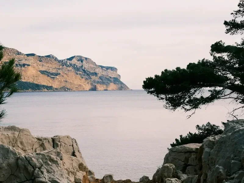 Hiking trail path on the Calanques Coastal Trail