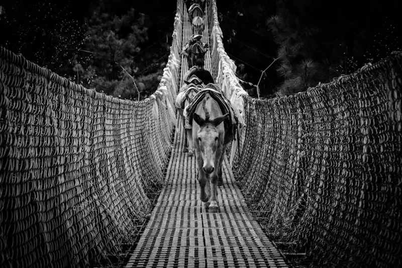 Hiking trail path on the Everest Base Camp Trek