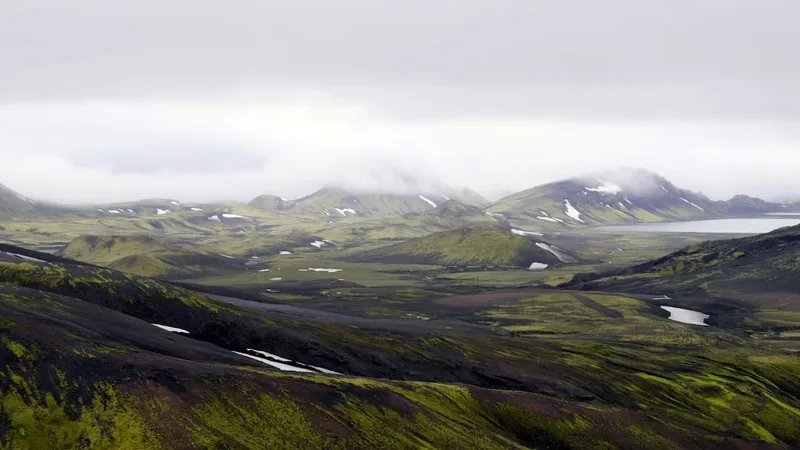 Forest and landscape view on the Fimmvorduhals Pass