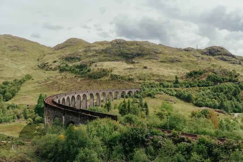 Forest and landscape view on the Glenfinnan Viaduct Trail