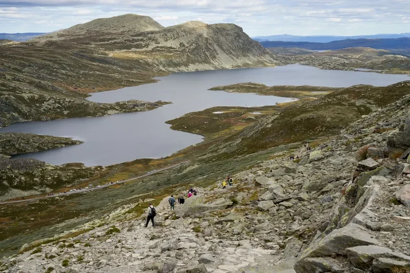 Hiking trail path on the Hardangervidda Trek