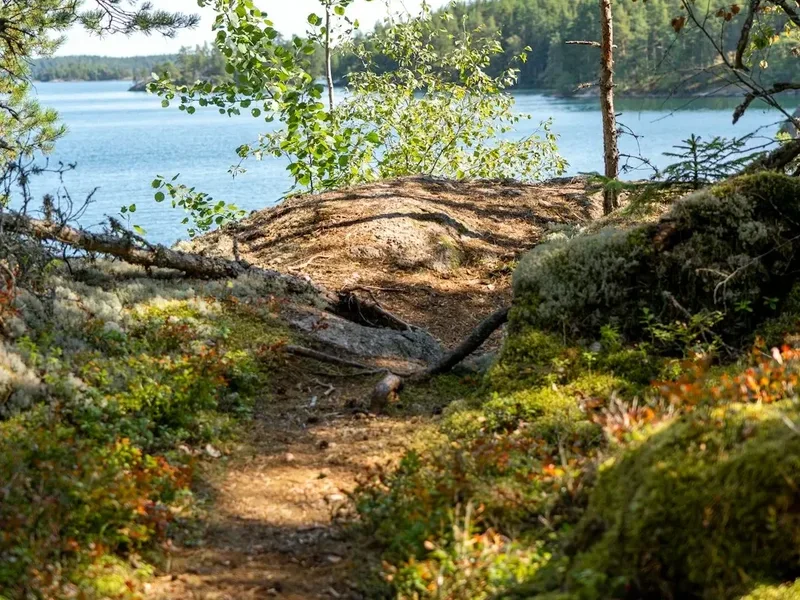 Mountain and nature scenery on the High Coast Trail Hoga Kustenleden