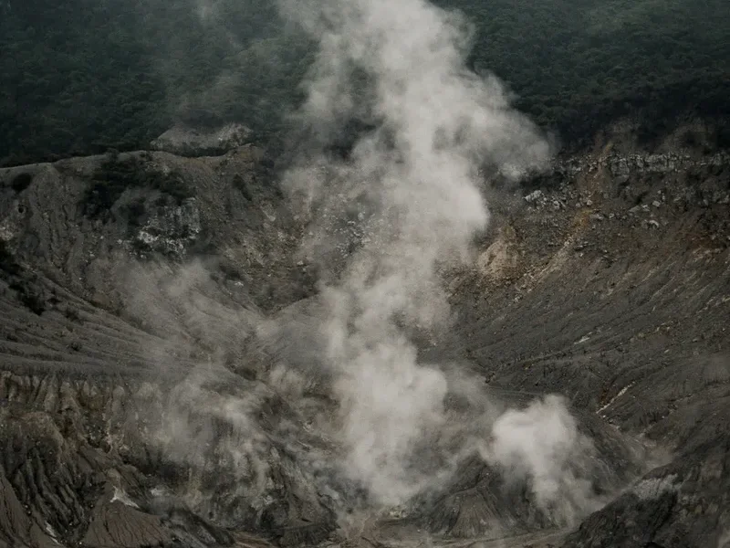 Forest and landscape view on the Kawah Ijen Crater Hike