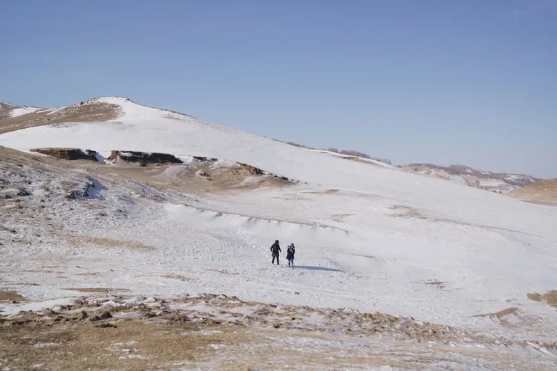 Hiking trail path on the Khar Nuur Uvs Nuur