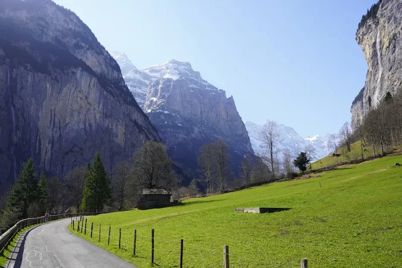 Hiking trail path on the Lauterbrunnen To Murren