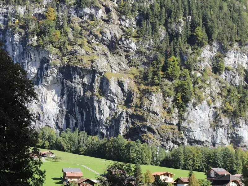 Forest and landscape view on the Lauterbrunnen To Murren