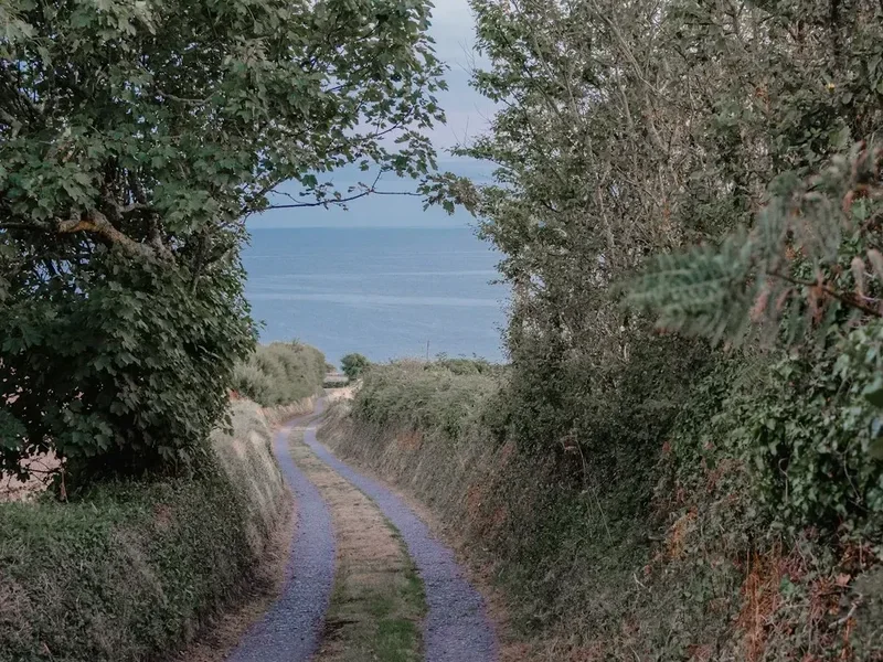 Hiking trail path on the Lizard Coastal Walk